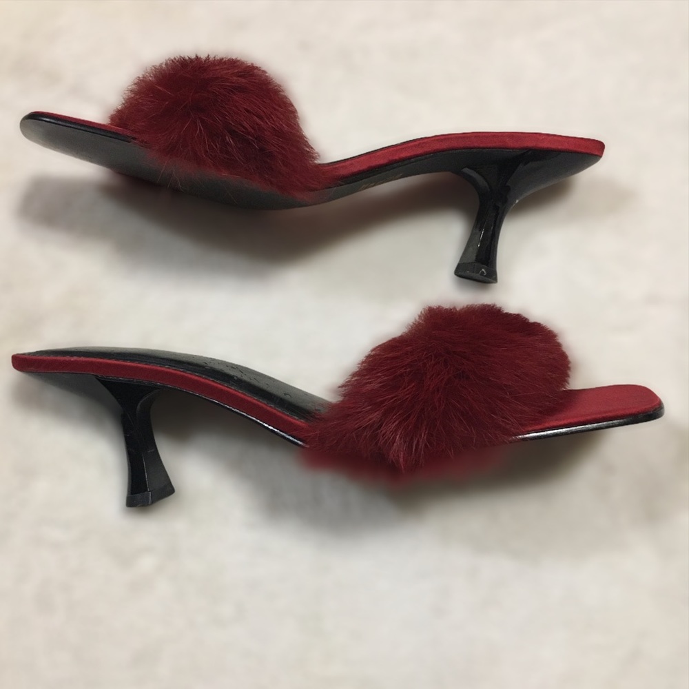 Victoria Secret Vintage Faux Fur Kitten Heels 8 - Picture 2 of 11